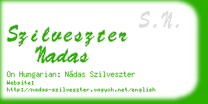 szilveszter nadas business card