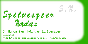 szilveszter nadas business card